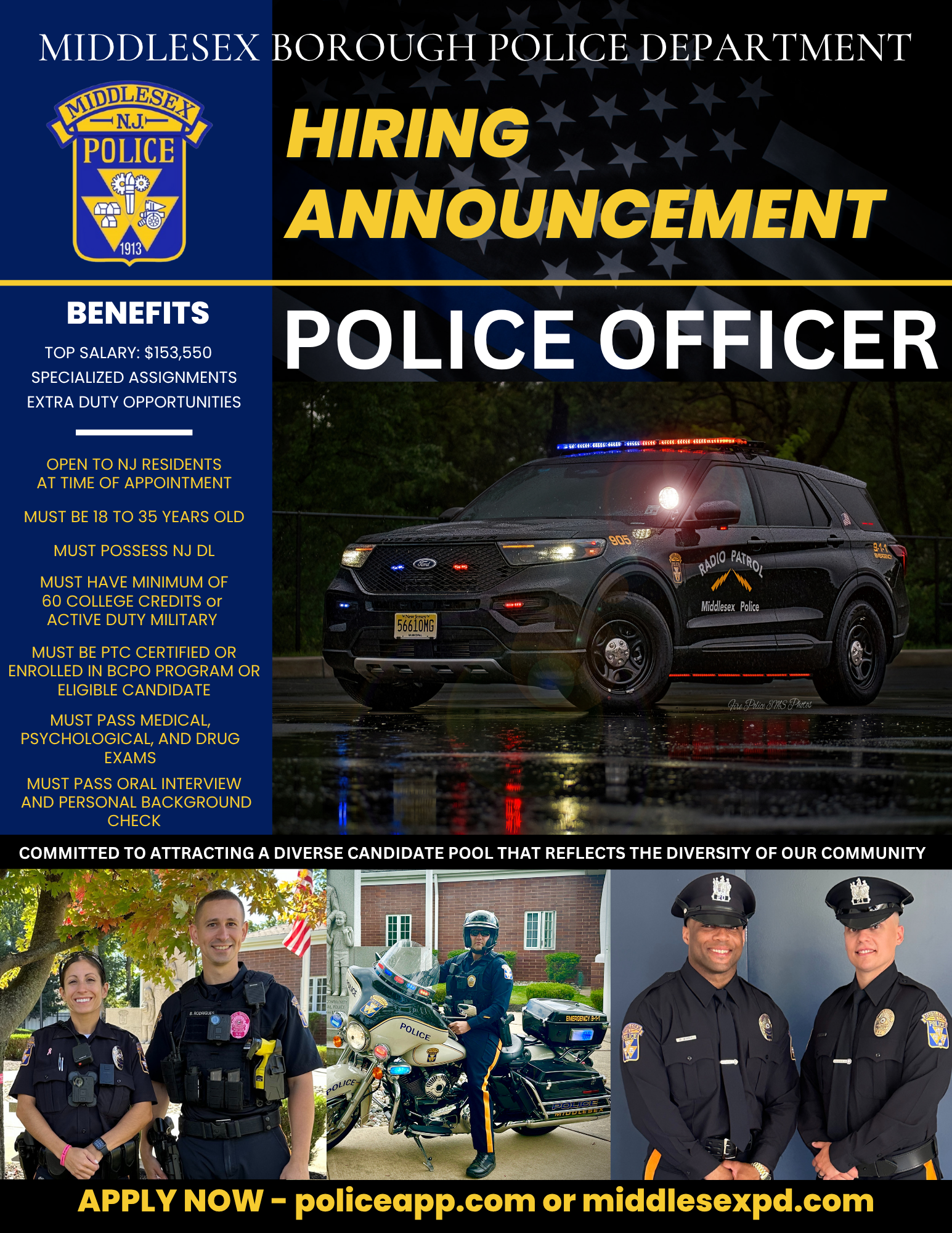 Middlesex Borough Police Department, NJ Police Jobs