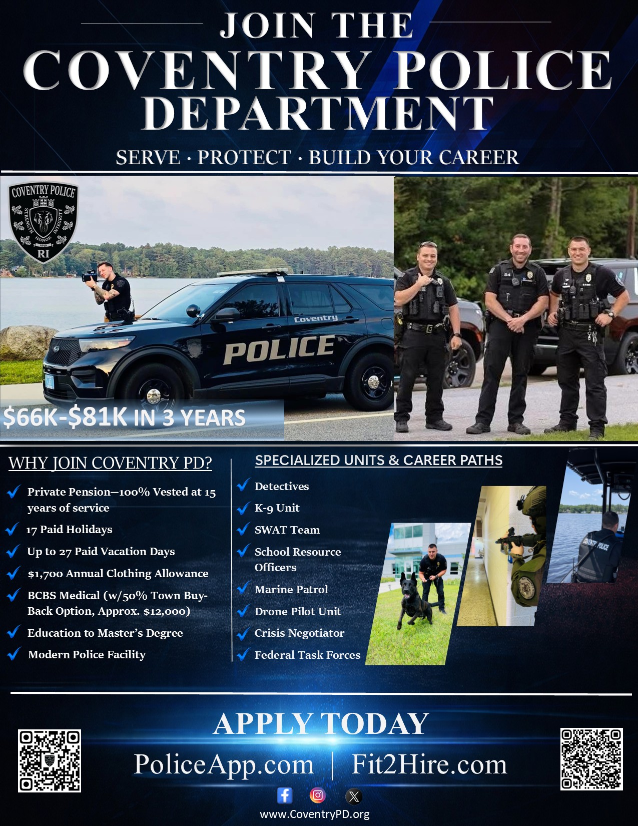 Coventry RI Police Department, RI Police Jobs