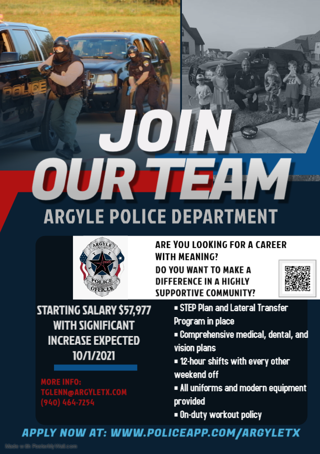 Argyle, Tx Police Jobs - Entry Level, Certified 