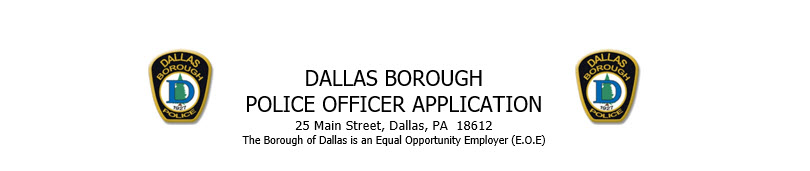 Dallas Borough Police Department , PA Police Jobs
