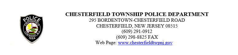 Chesterfield Township Police Department, NJ Police Jobs